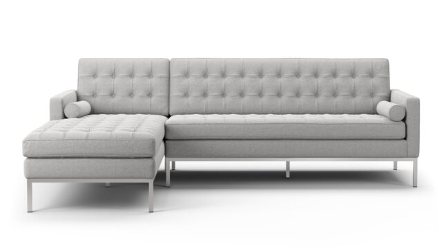 The Florence – Light Gray Wool, Three Seater Sofa