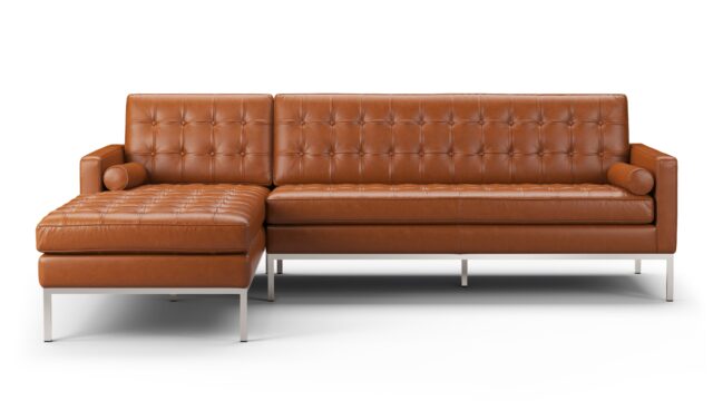 The Florence – Tan Premium Leather, Three Seater Sofa