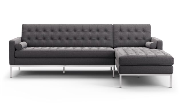 The Florence – Dark Gray Wool, Three Seater Sofa