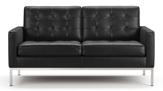 The Florence – Midnight Black Premium Leather, Two Seater
