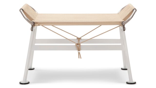 The Halyard – Ivory Premium Leather, Ottoman