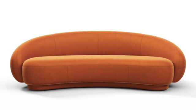 The Julep – Apricot Velvet, Three Seater Sofa