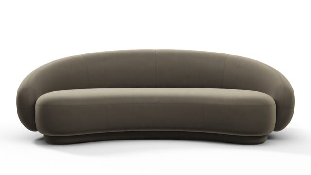 The Julep – Ash Brown Velvet, Three Seater Sofa