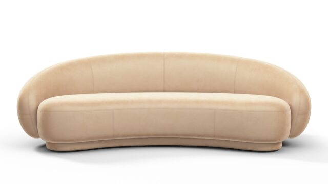 The Julep – Ecru Velvet, Three Seater Sofa