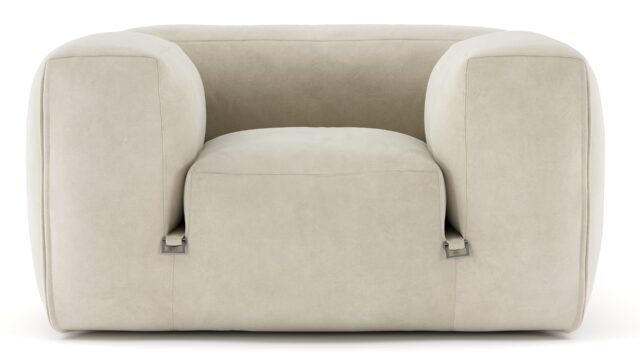 The Le Mura – Eggshell Vegan Suede, Lounge Chair