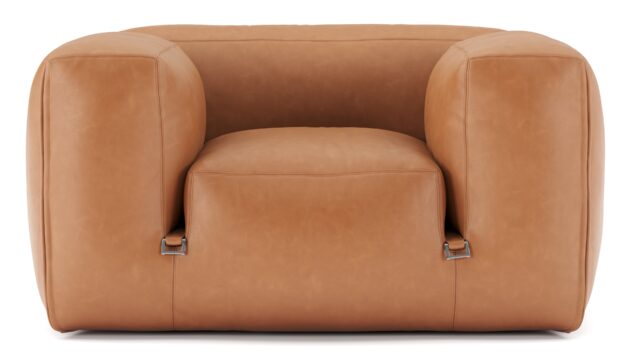 The Le Mura – Tan Vegan Leather, Lounge Chair