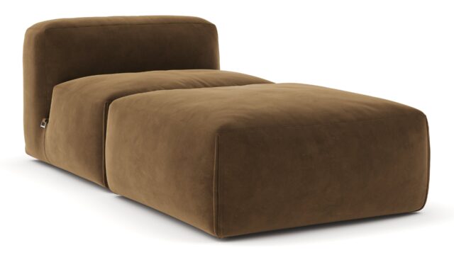 The Le Mura – Brown Vegan Suede, Chaise Lounge