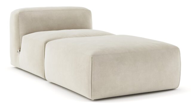 The Le Mura – Eggshell Vegan Suede, Chaise Lounge