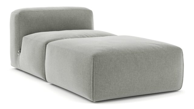 The Le Mura – Soft Gray Brushed Weave, Chaise Lounge