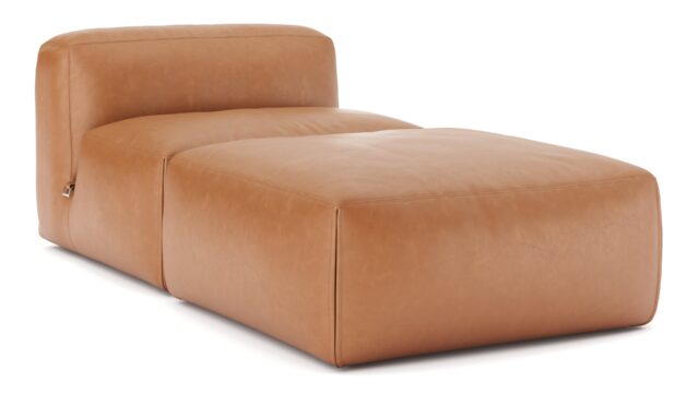 The Le Mura – Tan Vegan Leather, Chaise Lounge
