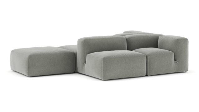 The Le Mura – Soft Gray Brushed Weave, Dual Aspect (Left)