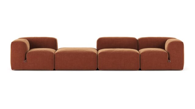 The Le Mura – Rust Chenille, Four Seater (Left)