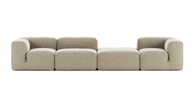 The Le Mura – Beige Gray Chenille, Four Seater (Right)