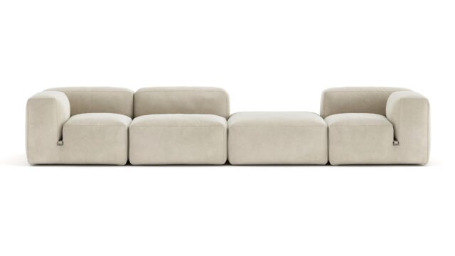 The Le Mura – Eggshell Vegan Suede, Four Seater (Right)