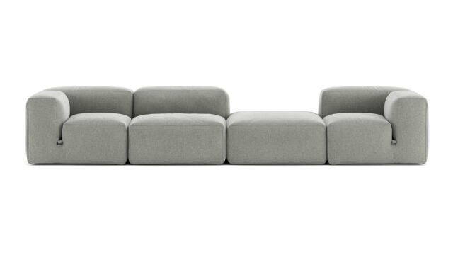 The Le Mura – Soft Gray Brushed Weave, Four Seater (Right)