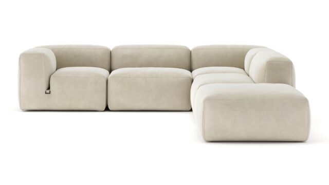 The Le Mura – Eggshell Vegan Suede, Right Corner