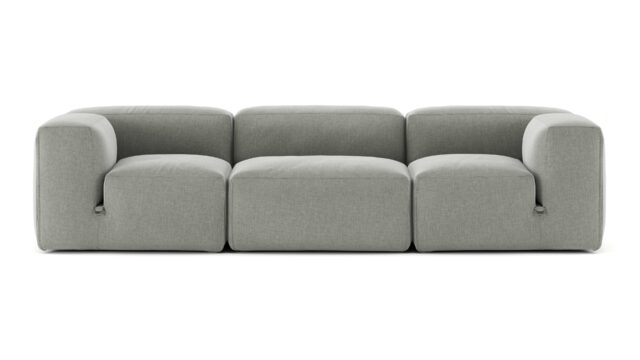 The Le Mura – Soft Gray Brushed Weave, Three Seater Sofa