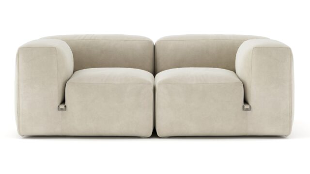 The Le Mura – Eggshell Vegan Suede, Two Seater Sofa
