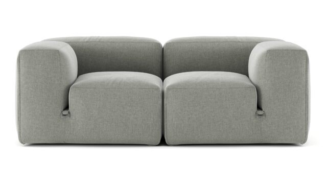 The Le Mura – Soft Gray Brushed Weave, Two Seater Sofa