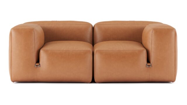 The Le Mura – Tan Vegan Leather, Two Seater Sofa