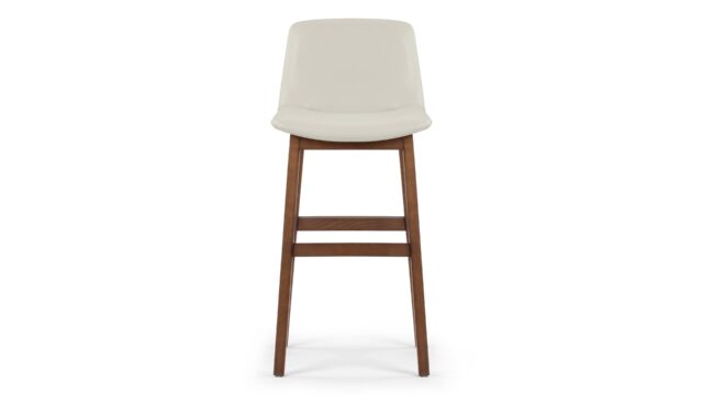 The LeBlanc – Taupe Vegan Leather and Walnut, Bar Stool