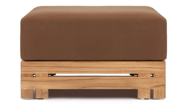 The Lusso – Natural Teak with Mocha Cushions, Ottoman