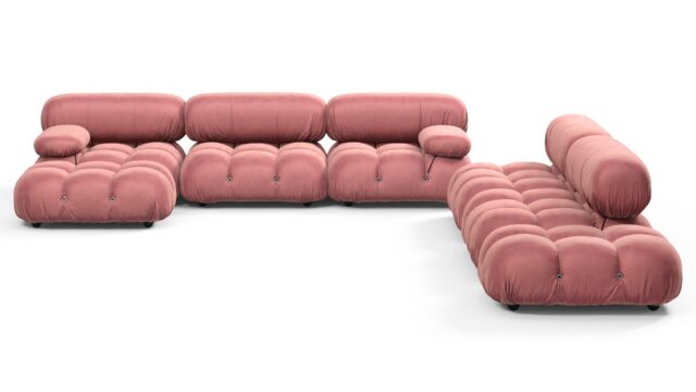 The Bellini – Blush Pink Velvet, Sectional (Large Right Corner)