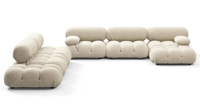The Bellini – Eggshell Vegan Suede, Sectional (Large Left Corner)