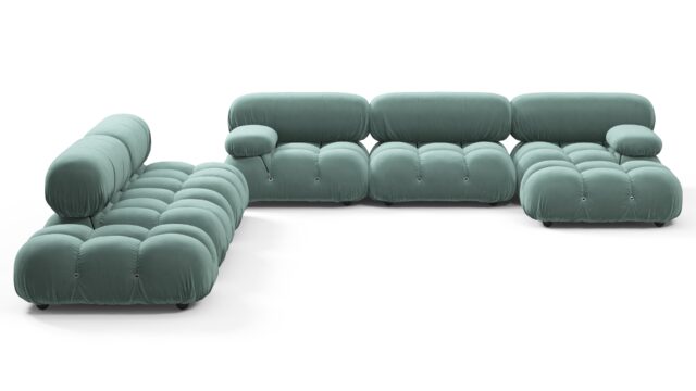 The Bellini – Jadeite Luxe Velvet, Sectional (Large Left Corner)