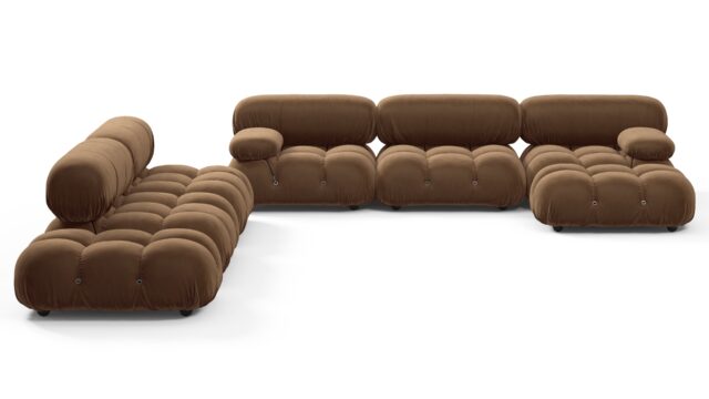 The Bellini – Mocha Velvet, Sectional (Large Left Corner)