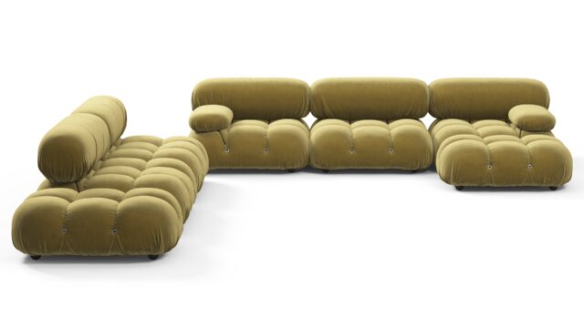 The Bellini – Olive Gold Velvet, Sectional (Large Left Corner)