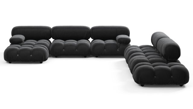 The Bellini – Black Velvet, Sectional (Large Right Corner)