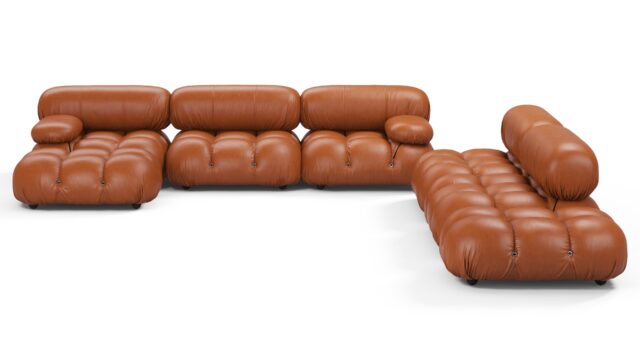 The Bellini – Tan Premium Leather, Sectional (Large Right Corner)