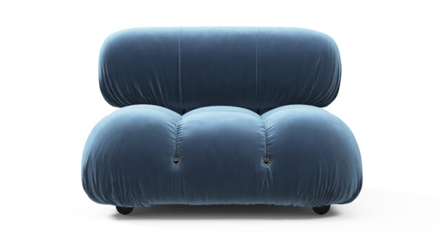 The Bellini – Aegean Blue Velvet, Armless Module