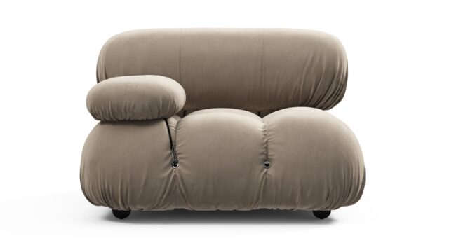 The Bellini – Greige Velvet, Left Arm