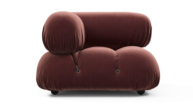 The Bellini – Maroon Velvet, Left Corner