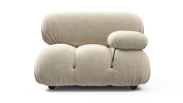 The Bellini – Eggshell Vegan Suede, Right Arm