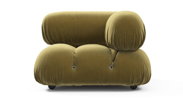 The Bellini – Olive Gold Velvet, Right Corner