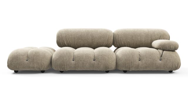 The Bellini – Beige Gray Chenille, Open End Sofa (Left)