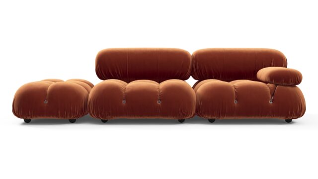 The Bellini – Spice Velvet, Open End Sofa (Left)
