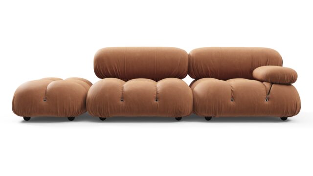 The Bellini – Tan Vegan Leather, Open End Sofa (Left)