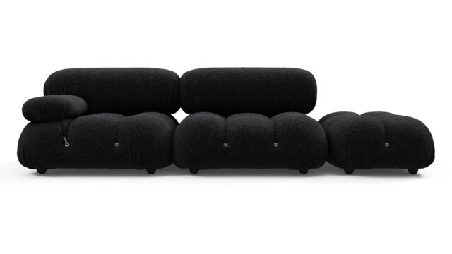 The Bellini – Black Boucle, Open End Sofa (Right)