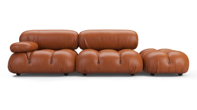 The Bellini – Tan Premium Leather, Open End Sofa (Right)
