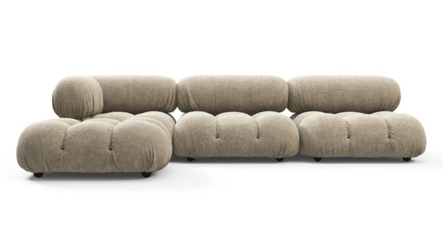 The Bellini – Beige Gray Chenille, Sectional (Left Chaise)
