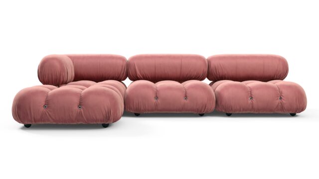 The Bellini – Blush Pink Velvet, Sectional (Left Chaise)