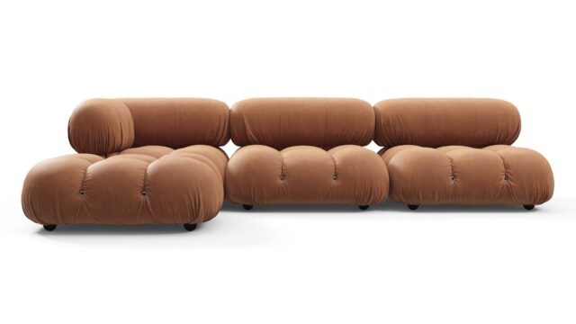 The Bellini – Tan Vegan Leather, Sectional (Left Chaise)