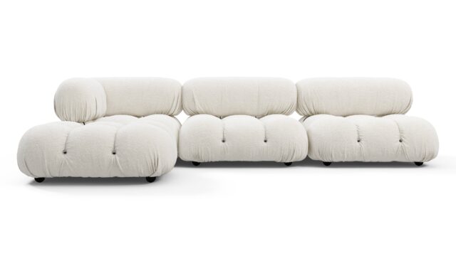 The Bellini – White Boucle, Sectional (Left Chaise)