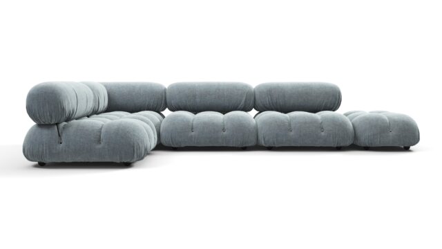 The Bellini – Cerulean Chenille, Sectional (Left Corner)