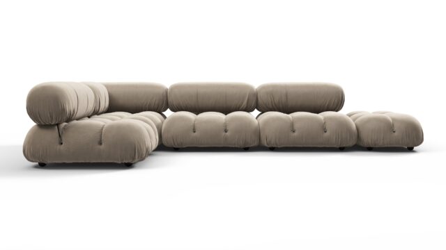 The Bellini – Greige Velvet, Sectional (Left Corner)