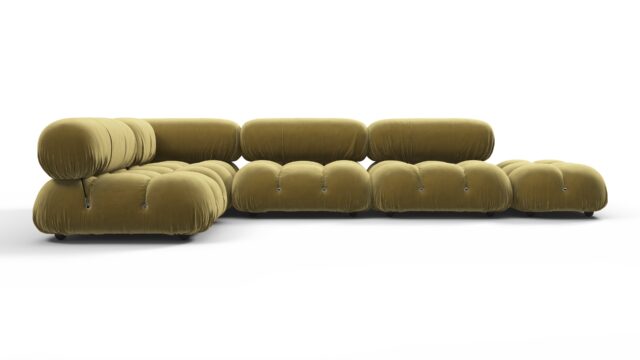 The Bellini – Olive Gold Velvet, Sectional (Left Corner)